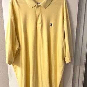 U.S. Polo Assn. Yellow Polo Shirt Size 4XLT 100% Cotton Luxury Feel